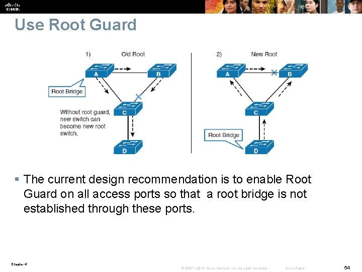 Use Root Guard § The current design recommendation is to enable Root Guard on