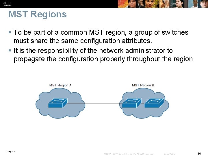 MST Regions § To be part of a common MST region, a group of