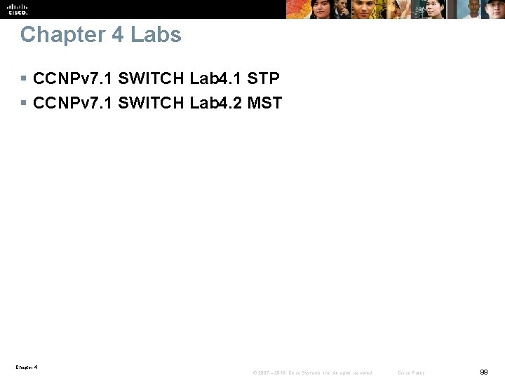 Chapter 4 Labs § CCNPv 7. 1 SWITCH Lab 4. 1 STP § CCNPv