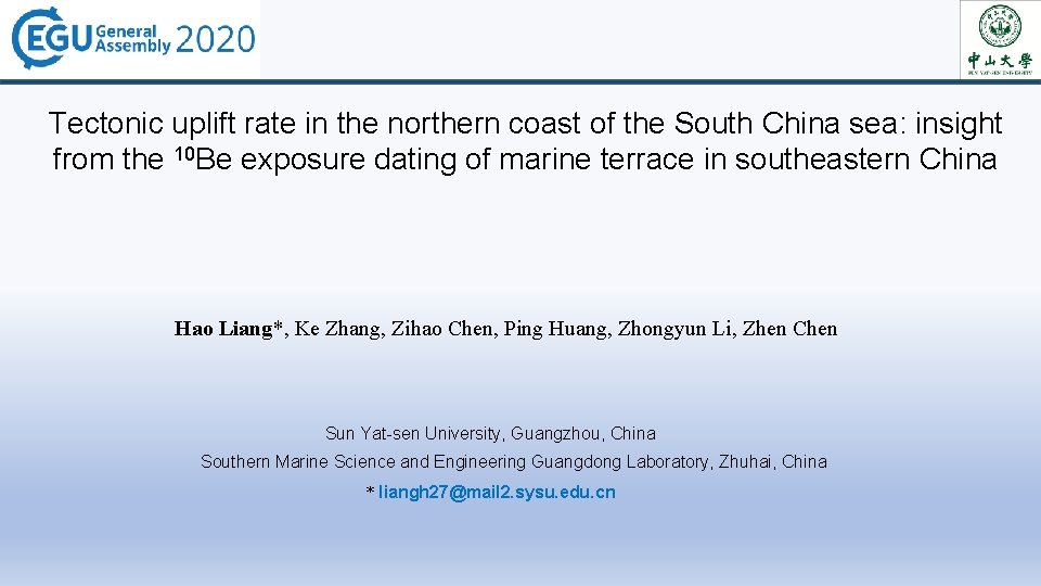Tectonic uplift rate in the northern coast of the South China sea: insight from Tectonic uplift rate in the northern coast of the South China sea: insight from