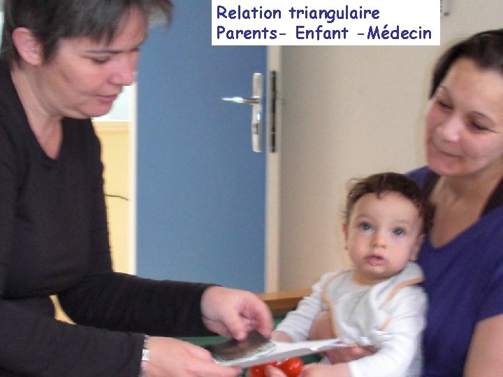 Relation triangulaire PARTICULARITES Parents- Enfant -Médecin DE LA CLINIQUE EN PEDIATRIE 