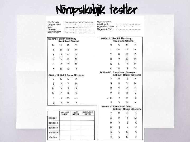 Nöropsikolojik testler 