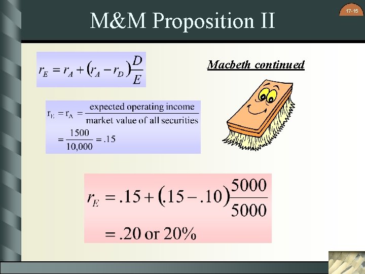 M&M Proposition II Macbeth continued 17 -15 