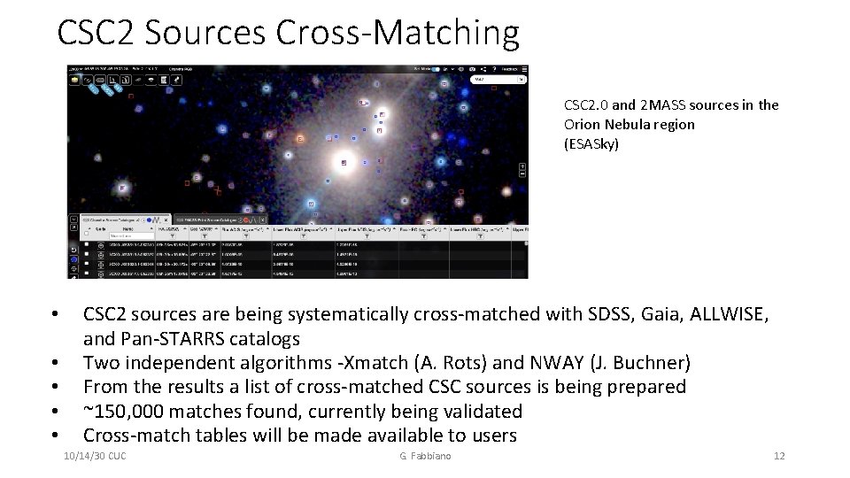 CSC 2 Sources Cross-Matching CSC 2. 0 and 2 MASS sources in the Orion