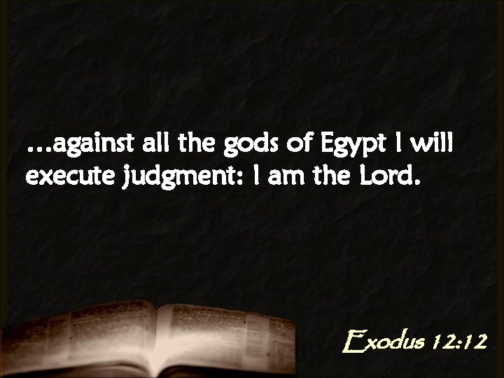 …against all the gods of Egypt I will execute judgment: I am the Lord.