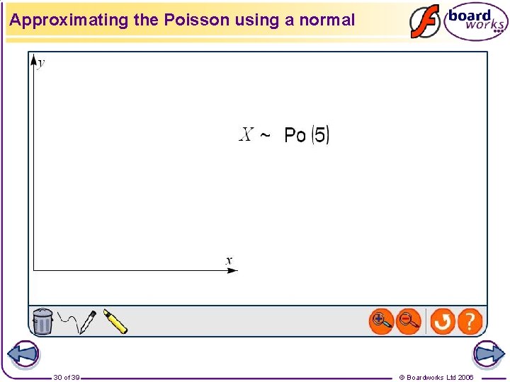 Approximating the Poisson using a normal 30 of 39 © Boardworks Ltd 2006 