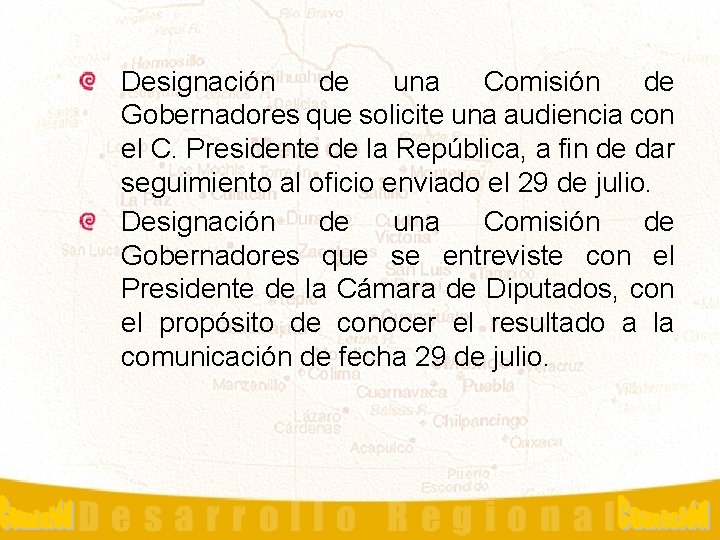 Haga clic parademodificar el estilode Designación una Comisión Gobernadores quedel solicite una audiencia con