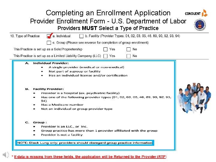 Completing an Enrollment Application Provider Enrollment Form - U. S. Department of Labor Providers