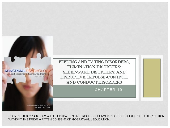 FEEDING AND EATING DISORDERS ELIMINATION DISORDERS SLEEPWAKE DISORDERS