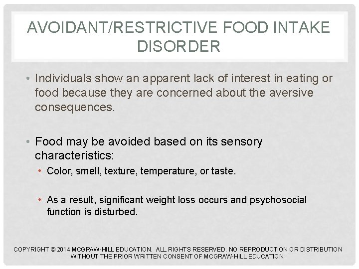 FEEDING AND EATING DISORDERS ELIMINATION DISORDERS SLEEPWAKE DISORDERS