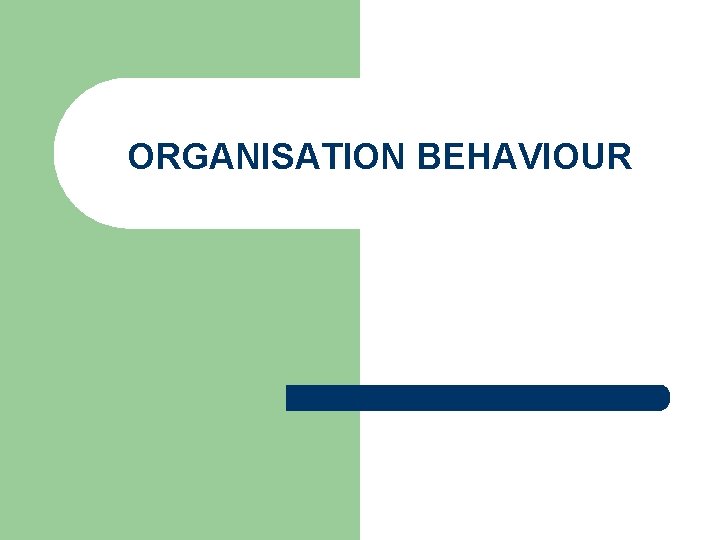 ORGANISATION BEHAVIOUR 