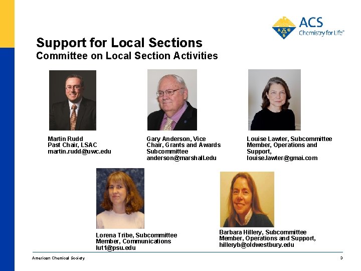 Support for Local Sections Committee on Local Section Activities Martin Rudd Past Chair, LSAC