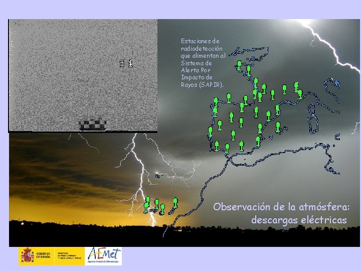 Estaciones de radiodetección que alimentan al Sistema de Alerta Por Impacto de Rayos (SAPIR).