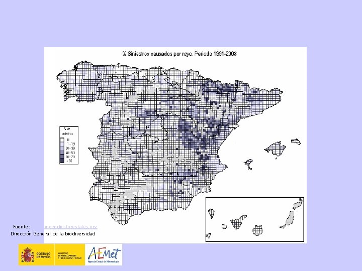 Fuente: www. incendiosforestales. org Dirección General de la biodiversidad 