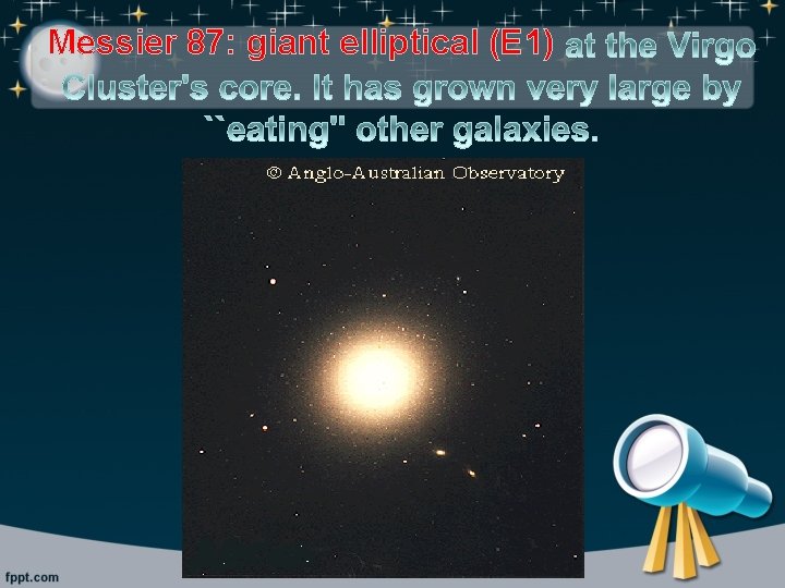 Messier 87: giant elliptical (E 1) 