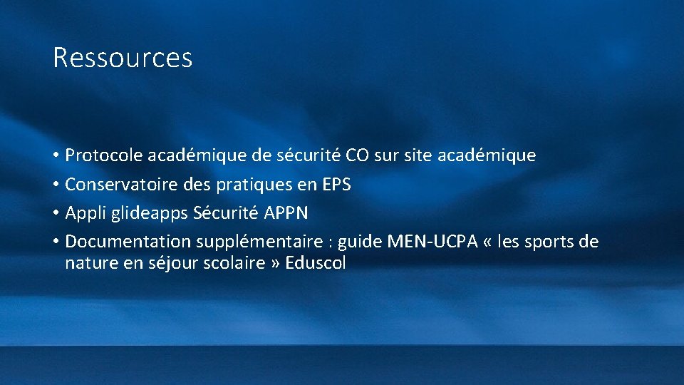 Ressources • Protocole académique de sécurité CO sur site académique • Conservatoire des pratiques