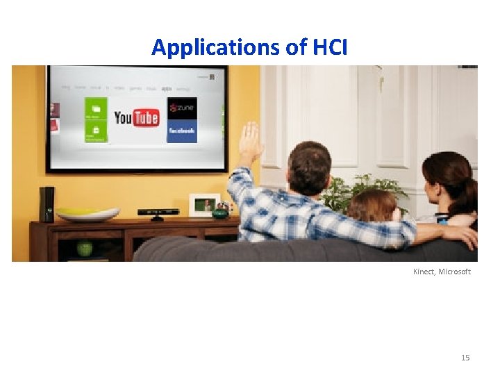 Applications of HCI Kinect, Microsoft 15 