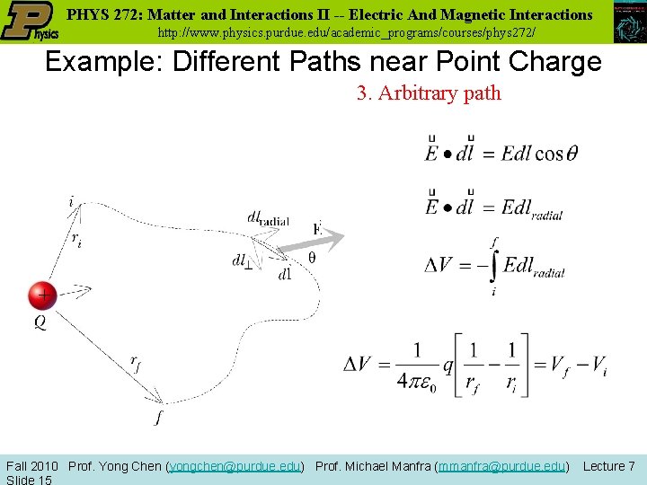 PHYS 272: Matter and Interactions II -- Electric And Magnetic Interactions http: //www. physics.