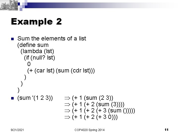 COP 4020 Programming Languages Functional Programming Prof Xin
