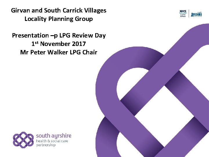 Girvan and South Carrick Villages Locality Planning Group Presentation –p LPG Review Day 1