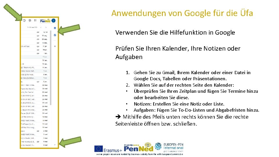 Anwendungen von Google für die Üfa Verwenden Sie die Hilfefunktion in Google Prüfen Sie