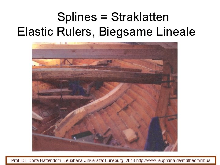 Splines = Straklatten Elastic Rulers, Biegsame Lineale Prof. Dr. Dörte Haftendorn, Leuphana Universität Lüneburg,