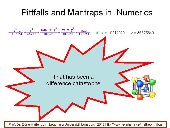 Pittfalls and Mantraps in Numerics für x = 192119201 y = 35675640 That has