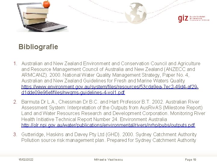 Bibliografie 1. Australian and New Zealand Environment and Conservation Council and Agriculture and Resource