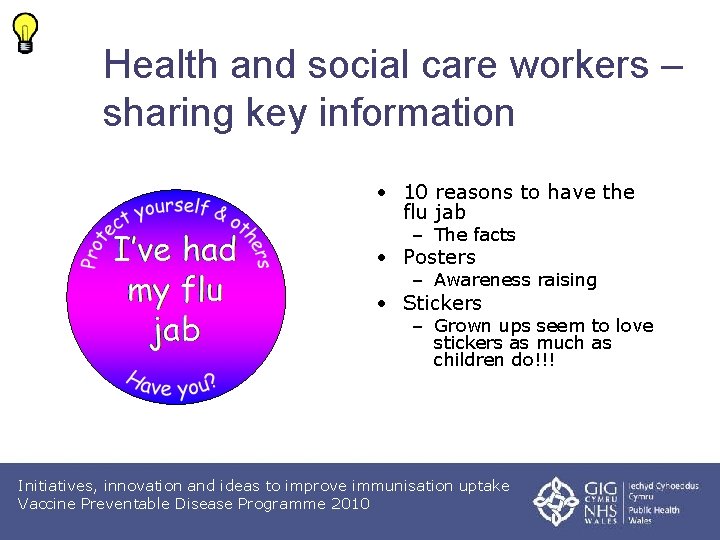 Health and social care workers – sharing key information • 10 reasons to have