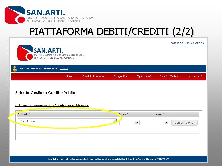 PIATTAFORMA DEBITI/CREDITI (2/2) 