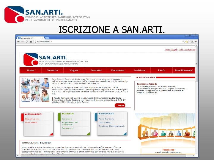 ISCRIZIONE A SAN. ARTI. 