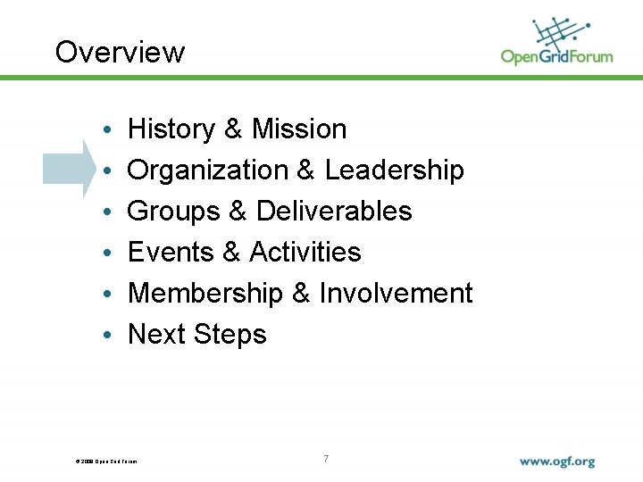 Overview • • • History & Mission Organization & Leadership Groups & Deliverables Events