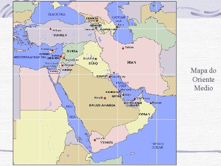 Mapa do Oriente Medio 