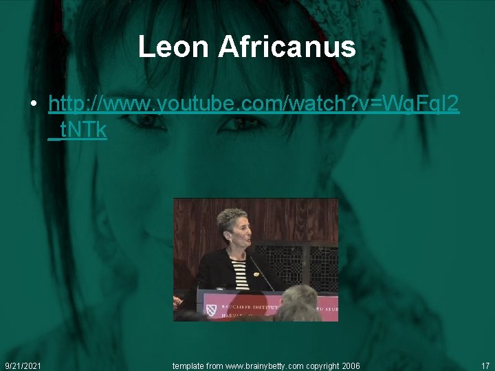 Leon Africanus • http: //www. youtube. com/watch? v=Wg. Fq. I 2 _t. NTk 9/21/2021