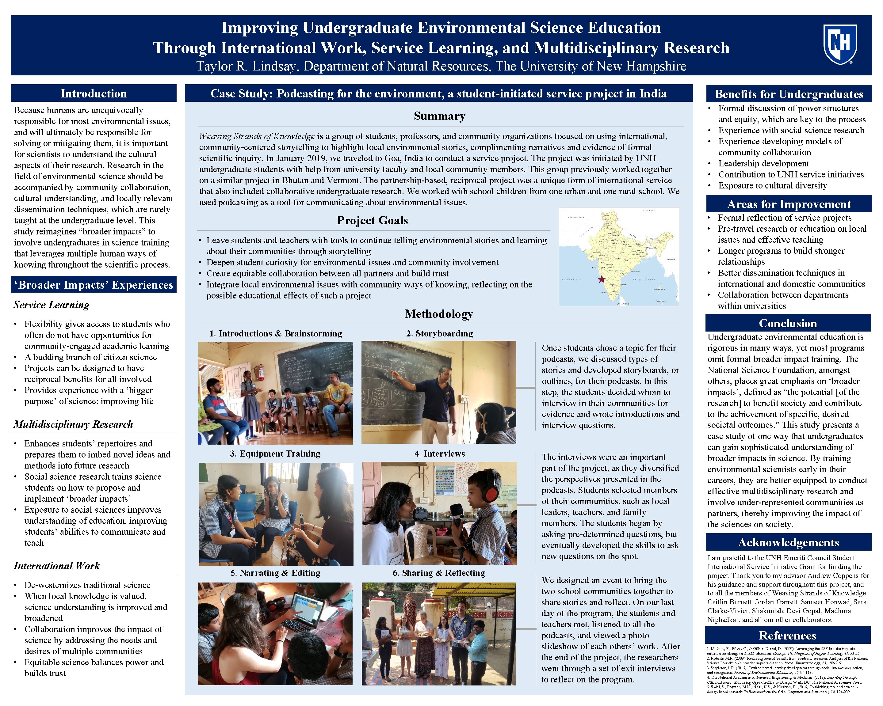 Improving Undergraduate Environmental Science Education Through International Work, Service Learning, and Multidisciplinary Research Taylor