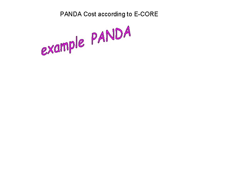 PANDA Cost according to E-CORE 