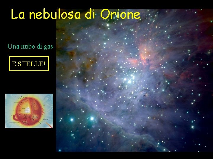 La nebulosa di Orione Una nube di gas E STELLE! 