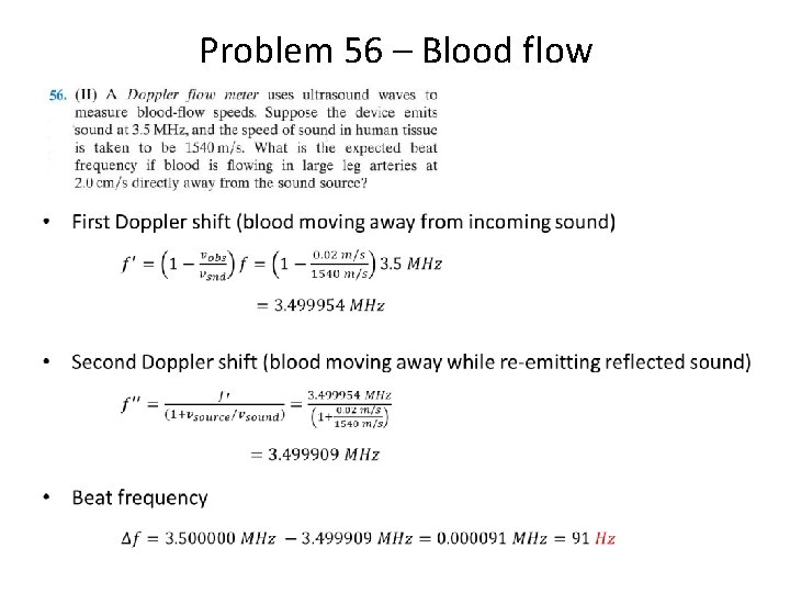 Problem 56 – Blood flow • 