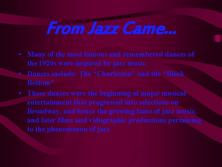 Jazz Music in the 1920 s Where Jazz