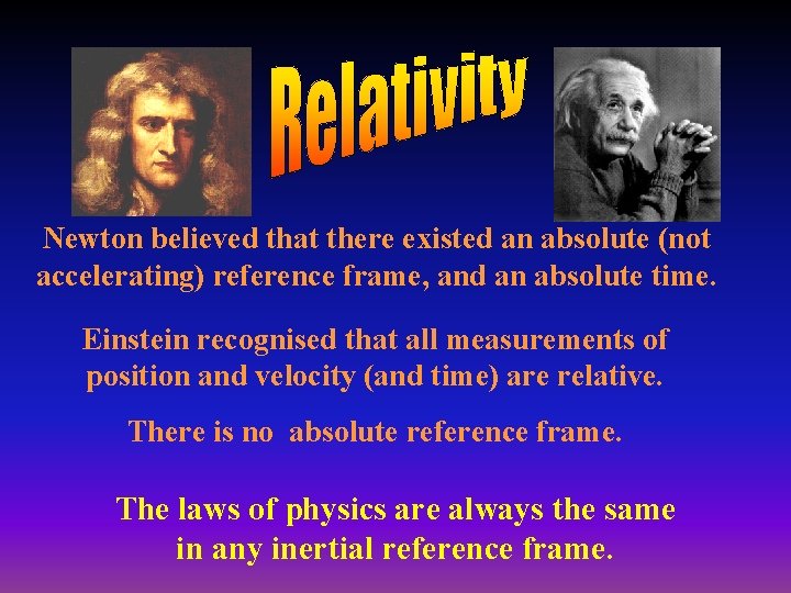 Newton believed that there existed an absolute (not accelerating) reference frame, and an absolute