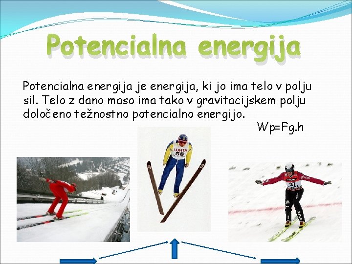 Potencialna energija je energija, ki jo ima telo v polju sil. Telo z dano