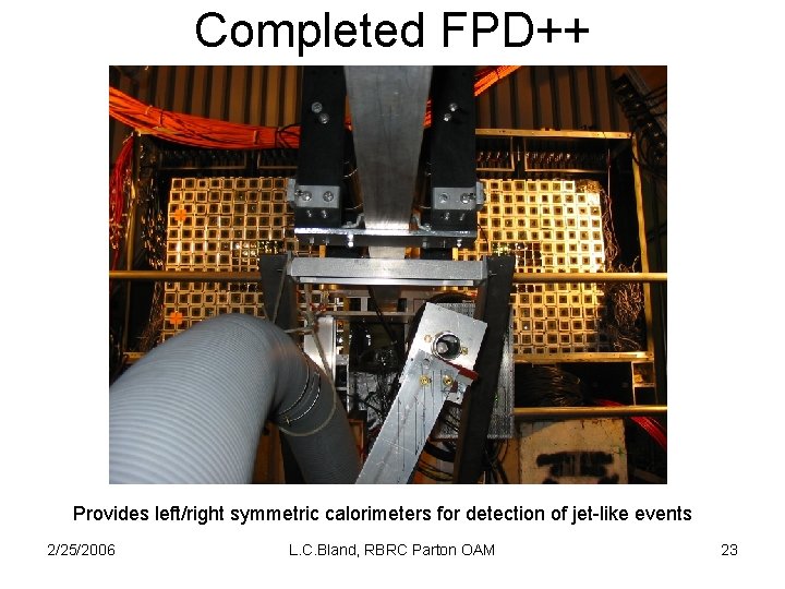 Completed FPD++ Provides left/right symmetric calorimeters for detection of jet-like events 2/25/2006 L. C.