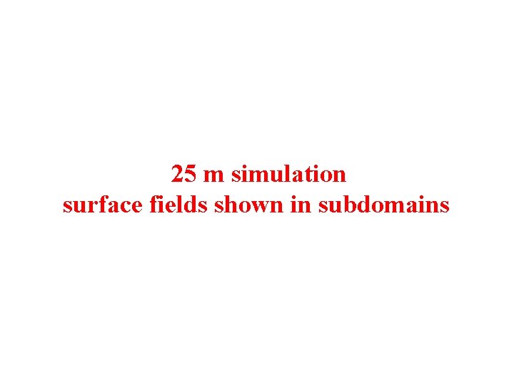 25 m simulation surface fields shown in subdomains 