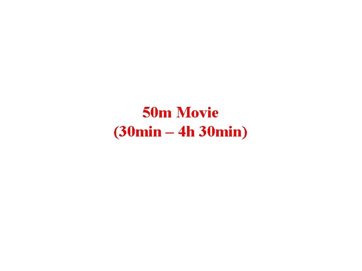 50 m Movie (30 min – 4 h 30 min) 