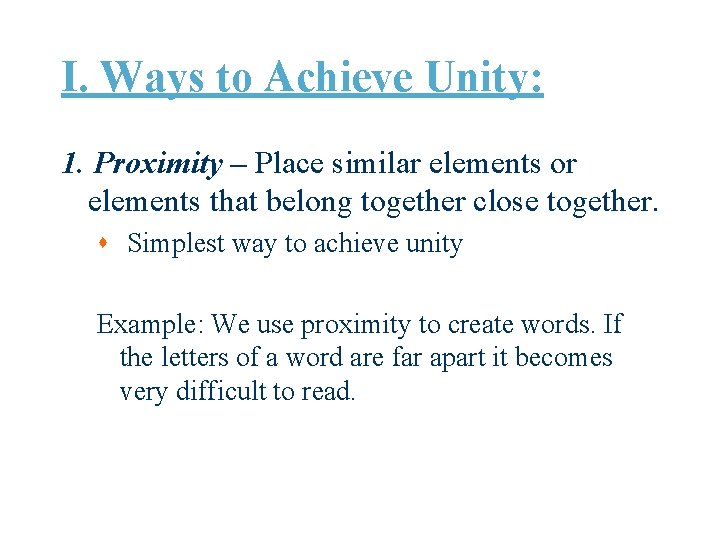 Design Principles Chapter 2 Unity Introduction Harmony Unity