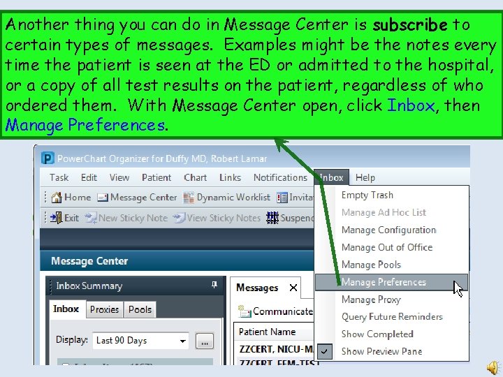 Another thing you can do in Message Center is subscribe to certain types of