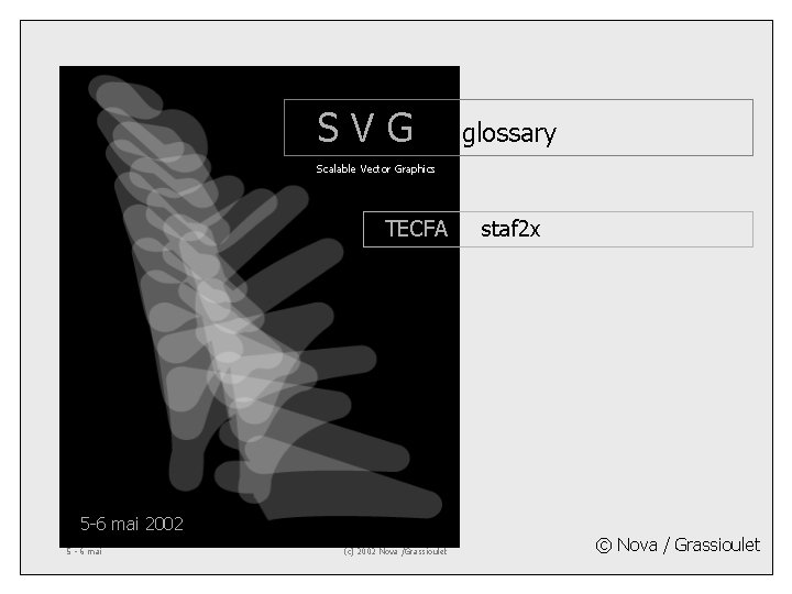 SVG glossary Scalable Vector Graphics TECFA staf 2 x 5 -6 mai 2002 5