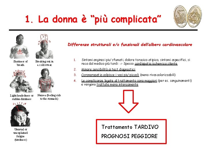 1. La donna è “più complicata” Differenze strutturali e/o funzionali dell’albero cardiovascolare Shortness of