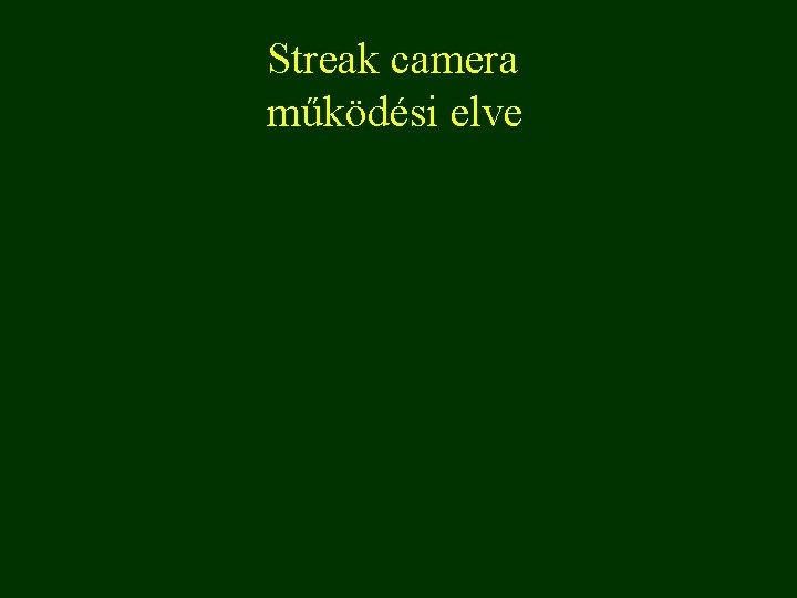 Streak camera működési elve 