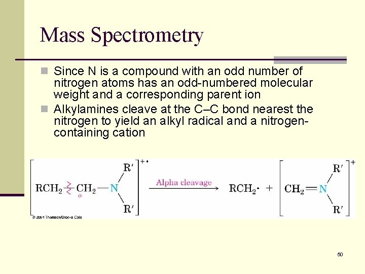 Mass Spectrometry n Since N is a compound with an odd number of nitrogen